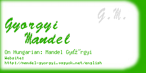 gyorgyi mandel business card